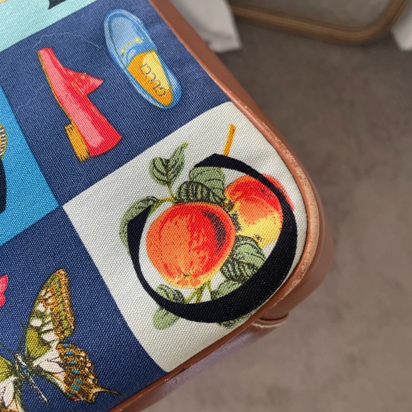 GUCCI Rare Vintage Blue Checkered Scarf Print Shoulder Bag - Picture 16 of 16